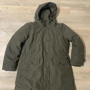 Michael Kors Olive Green Hooded Parka Jacket Pre Owned